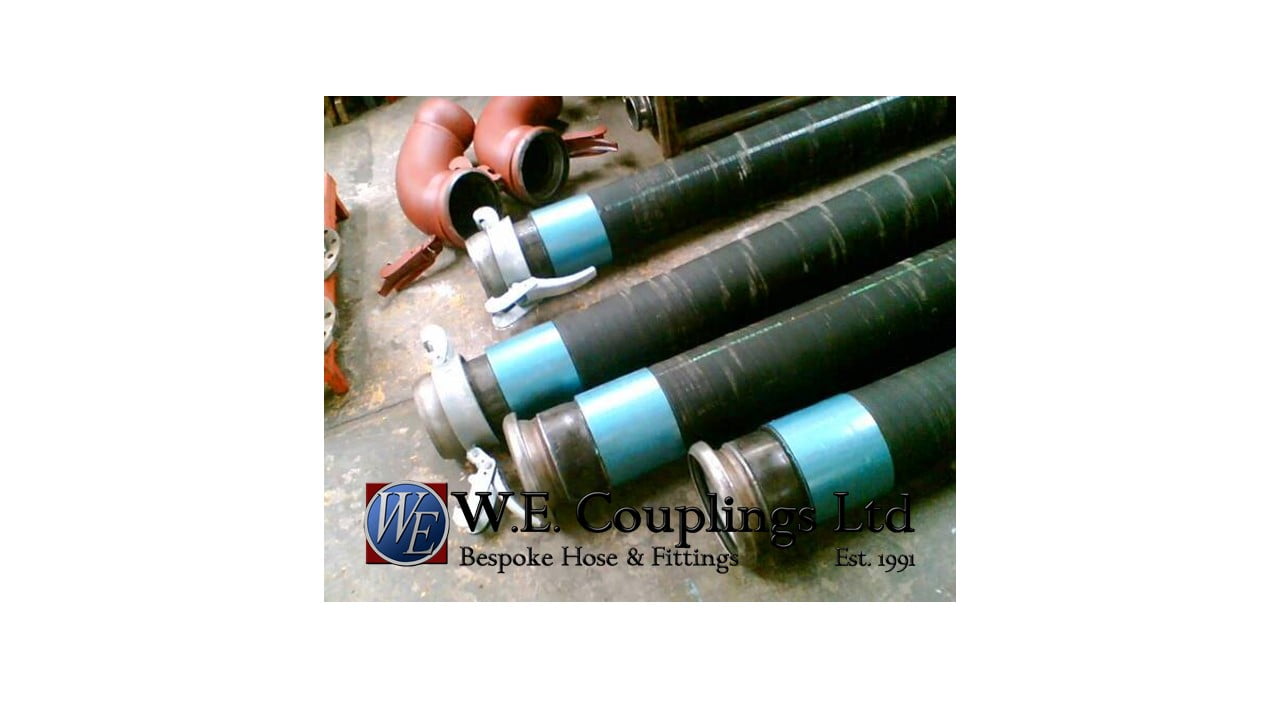 8 inch bauer hoses with WE Couplings Logo